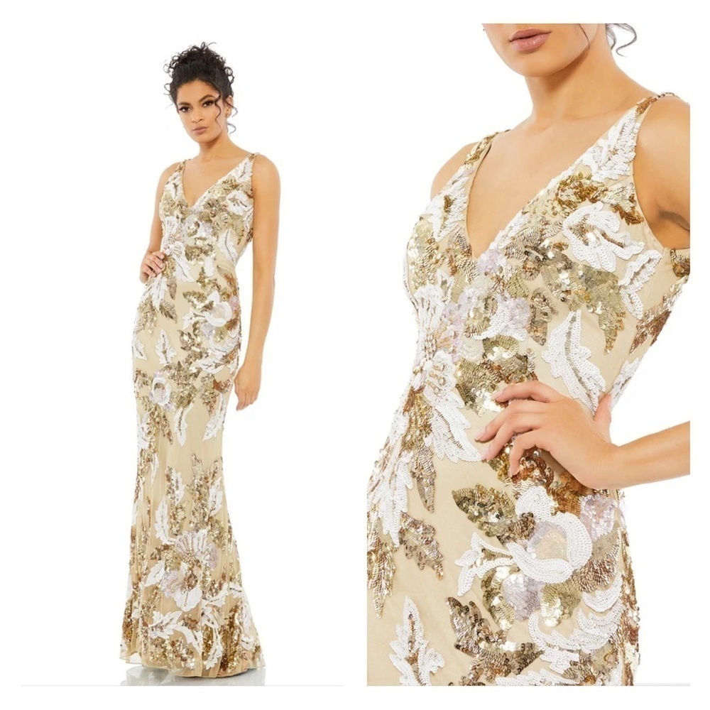 Mac Duggal 5476 NWT V-neck Embellished Gown